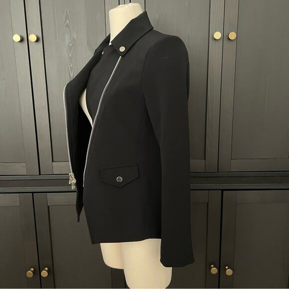 Veronica Beard Hadley Moto Scuba Blazer Dickie Jacket Black Size 2 - Picture 5 of 16